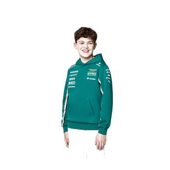 Aston Martin detská mikina s kapucňou official Teamline Replica green F1 Team 2025