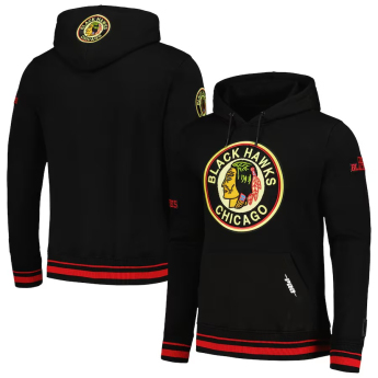 Chicago Blackhawks pánska mikina s kapucňou Retro Classic Fleece black