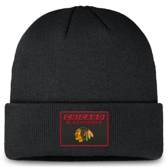 Chicago Blackhawks zimná čiapka Authentic Pro Cuffed Knit Hat Black