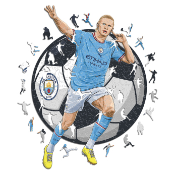 Manchester City drevené puzzle Haaland 150 pcs