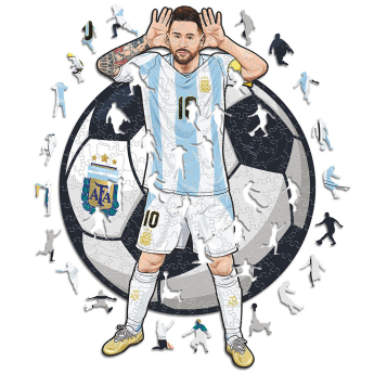 Futbalová reprezentácia drevené puzzle Argentina Messi 150 pcs