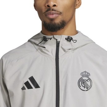 Real Madrid pánska bunda s kapucňou Vis Tech Travel grey