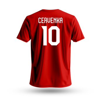 Hokejové reprezentácie pánske tričko Czech Republic Roman Červenka #10 National Emblem 2025 red