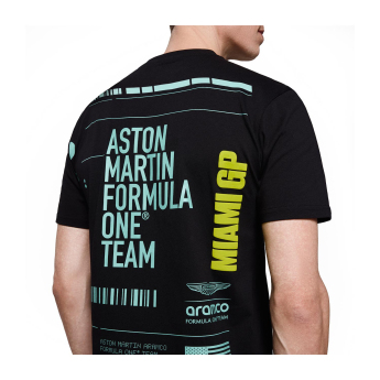 Aston Martin pánske tričko GP Miami black F1 Team 2025