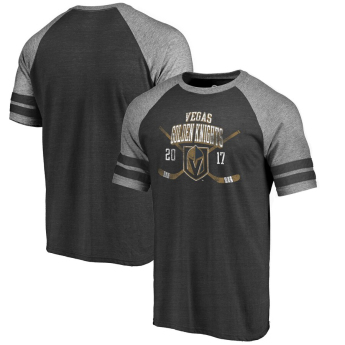 Vegas Golden Knights pánske tričko Line Shift 2 Stripe Tri-Blend Raglan
