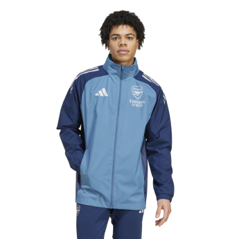 FC Arsenal pánska bunda s kapucňou Allweather blue