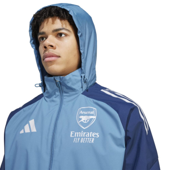 FC Arsenal pánska bunda s kapucňou Allweather blue