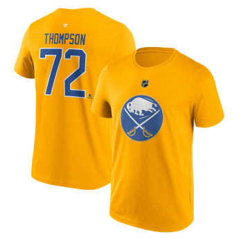 Buffalo Sabres pánske tričko Tage Thompson #72 Stack Logo Name & Number yellow