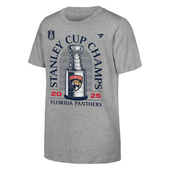 Florida Panthers detské tričko 2025 Stanley Cup Champions Locker Room gray