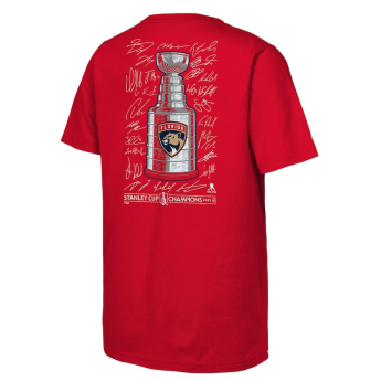Florida Panthers detské tričko 2025 Stanley Cup Champions Signature Roster red