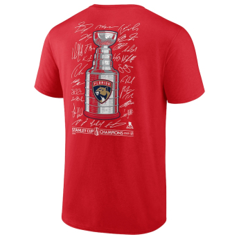 Florida Panthers pánske tričko 2025 Stanley Cup Champions Signature Roster red