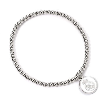 Real Madrid náramok Silver Finish Bead Bracelet