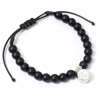 Real Madrid náramok Black Bead Bracelet