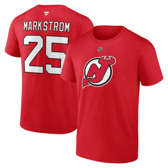 New Jersey Devils pánske tričko Jacob Markstrom #25 New Jersey Devils Authentic Stack Name & Number red