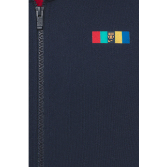 FC Barcelona pánska mikina s kapucňou Club Zip obsidian