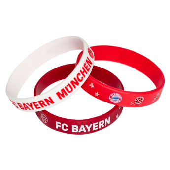 Bayern Mníchov 3pack gumový náramok KIDS red white