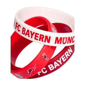 Bayern Mníchov 3pack gumový náramok KIDS red white