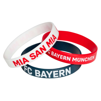 Bayern Mníchov 3pack gumový náramok blue red white