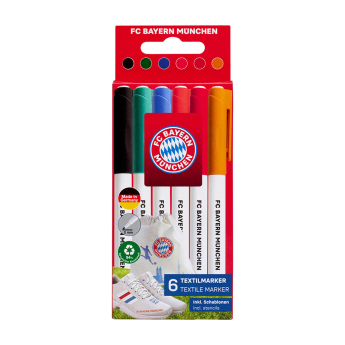 Bayern Mníchov detské textilné fixky 6 textilmarker