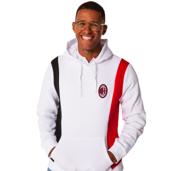 AC Milano pánska mikina s kapucňou Logo white