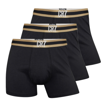 Cristiano Ronaldo pánske boxerky 3pack CR7 Basic black gold strip