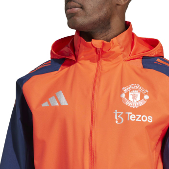 Manchester United pánska bunda s kapucňou Allweather bright red