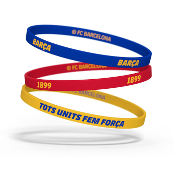 FC Barcelona gumový náramok 3pack Tricolor