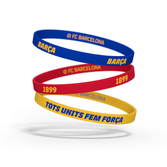 FC Barcelona detský gumový náramok 3pack Tricolor