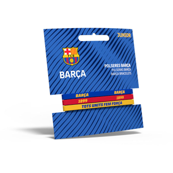 FC Barcelona detský gumový náramok 3pack Tricolor