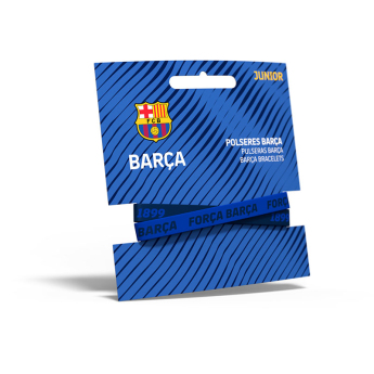 FC Barcelona detský gumový náramok Locked blue