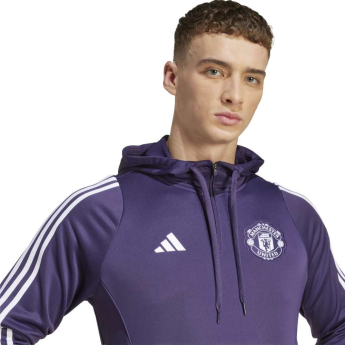 Manchester United pánska mikina s kapucňou Track purple
