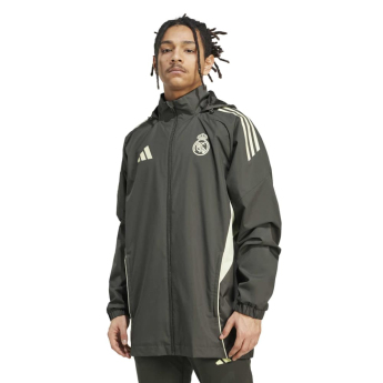 Real Madrid pánska bunda s kapucňou Allweather grey