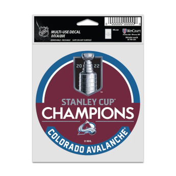 Colorado Avalanche samolepka 2022 Stanley Cup Champions Fan Decal
