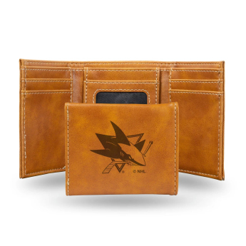 San Jose Sharks kožená peňaženka Engraved Trifold Leather Wallet