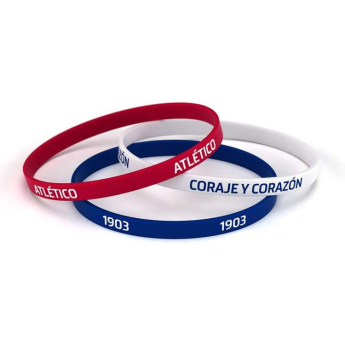 Atletico Madrid detský gumový náramok 3pack Tricolor