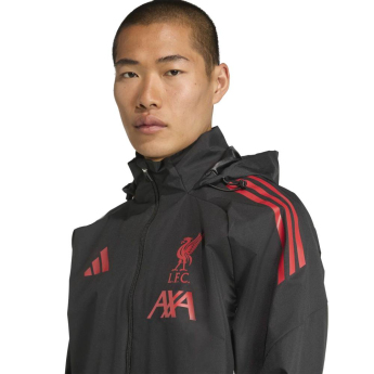 FC Liverpool pánska bunda s kapucňou Allweather black