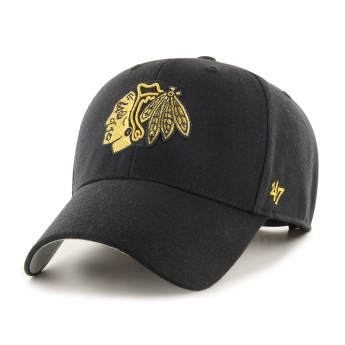 Chicago Blackhawks čiapka baseballová šiltovka Metallic Snap 47 Mvp black