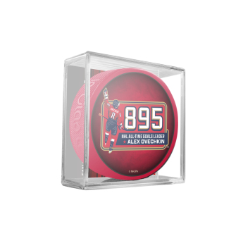 Washington Capitals puk Alex Ovechkin 895 All-Time Goals Leader Collectors Souvenir Red - In Cube