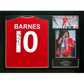 Legendy zarámovaný dres 1986 Barnes Signed Shirt (Framed)
