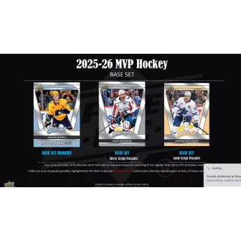 NHL boxy hokejové karty NHL 2025-26 Upper Deck MVP Hockey Retail Box