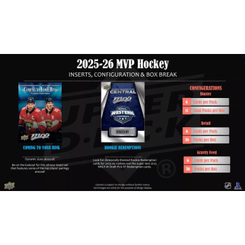 NHL boxy hokejové karty NHL 2025-26 Upper Deck MVP Hockey Retail Box