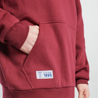West Ham United pánska mikina s kapucňou Crest claret