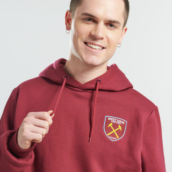West Ham United pánska mikina s kapucňou Crest claret