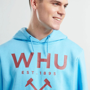 West Ham United pánska mikina s kapucňou Logo blue