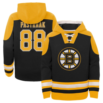 Boston Bruins detská mikina s kapucňou David Pastrňák #88 Ageless Must-Have V-Neck Name & Number black