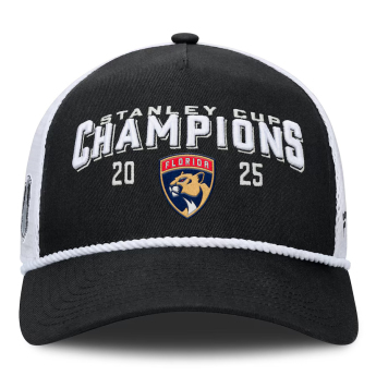 Florida Panthers čiapka baseballová šiltovka 2025 Stanley Cup Champions A-Frame Roper Meshback Adjustable Black