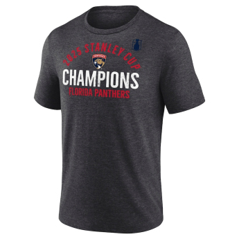 Florida Panthers pánske tričko 2025 Stanley Cup Champions Rush Tri-Blend Heather Charcoal