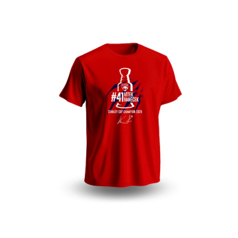 Florida Panthers detské tričko Vítek Vaněček #41 Stanley Cup Champion 2025 Red
