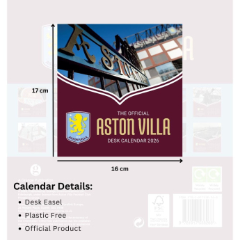Aston Villa stolový kalendár 2026