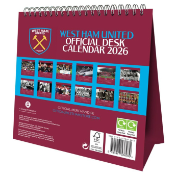 West Ham United stolový kalendár 2026